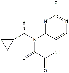 2-Chloro-8-[(1S)-1-cyclopropylethyl]-5,8-dihydropteridine-6,7-dione Structure