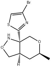 (3aR,5S,7aR)-7a-(4-bromothiazol-2-yl)-5-methylhexahydro-1H-pyrano[3,4-c]isoxazole 구조식 이미지