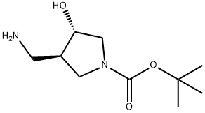 tert-butyl (3R,4S)-3-(aminomethyl)-4-hydroxypyrrolidine-1-carboxylate Structure