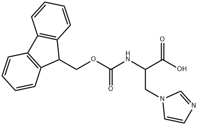 2-({[(9H-fluoren-9-yl)methoxy]carbonyl}amino)-3-(1H-imidazol-1-yl)propanoic acid Structure