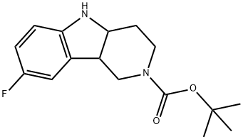 tert-Butyl 8-fluoro-3,4,4a,5-tetrahydro-1H-pyrido[4,3-b]indole-2(9bH)-carboxylate 구조식 이미지