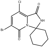 6'-Bromo-8'-chloro-1'H-spiro[cyclohexane-1,3'-imidazo[1,5-a]pyridine]-1',5'(2'H)-dione 구조식 이미지