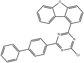 1,3,5-Triazine, 2-[1,1'-biphenyl]-4-yl-4-chloro-6-(1-dibenzofuranyl)- Structure