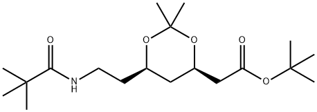 tert-butyl 2-((4R,6R)-2,2-dimethyl-6-(2-pivalamidoethyl)-1,3-dioxan-4-yl)acetate Structure