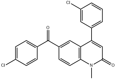 2(1H)-Quinolinone, 6-(4-chlorobenzoyl)-4-(3-chlorophenyl)-1-methyl- 구조식 이미지