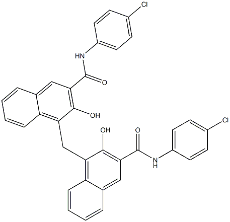 4,4'-methylenebis[N-(4-chlorophenyl)-3-hydroxynaphthalene-2-carboxamide] Structure