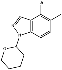 4-Bromo-5-methyl-1-(tetrahydro-2H-pyran-2-yl)-1H-indazole 구조식 이미지