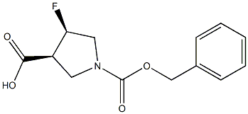 (3S,4R)-1-((benzyloxy)carbonyl)-4-fluoropyrrolidine-3-carboxylic acid Structure