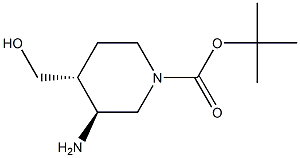 tert-butyl (3S,4R)-3-amino-4-(hydroxymethyl)piperidine-1-carboxylate Structure