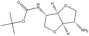 tert-butyl N-[(3S,3aR,6S,6aR)-6-amino-hexahydrofuro[3,2-b]furan-3-yl]carbamate Structure