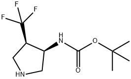 tert-butyl ((3R,4R)-4-(trifluoromethyl)pyrrolidin-3-yl)carbamate Structure