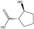 (1S,2S)-2-hydroxycyclopentane-1-carboxylic acid Structure