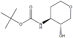 tert-butyl ((3R,4S)-3-hydroxytetrahydro-2H-pyran-4-yl)carbamate Structure