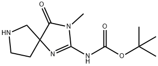 tert-Butyl (3-methyl-4-oxo-1,3,7-triazaspiro[4.4]non-1-en-2-yl)carbamate Structure