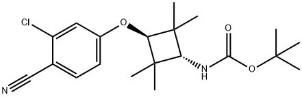 tert-butyl ((1R,3R)-3-(3-chloro-4-cyanophenoxy)-2,2,4-trimethylcyclobutyl)carbamate 구조식 이미지