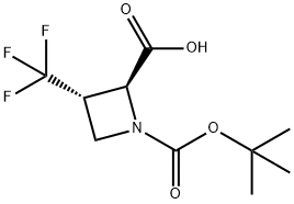 trans-1-[(tert-butoxy)carbonyl]-3-(trifluoromethyl)azetidine-2-carboxylic acid Structure