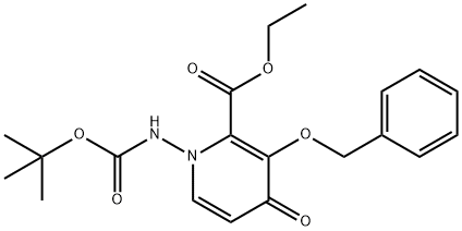 1-(tert-Butoxycarbonylamino)-3-benzyloxy-4-oxo-1,4-dihydropyridine-2-carboxylic acid ethyl ester Structure