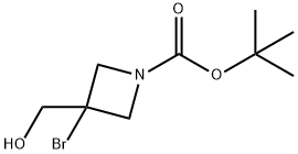 1-Azetidinecarboxylic acid, 3-bromo-3-(hydroxymethyl)-, 1,1-dimethylethyl ester 구조식 이미지