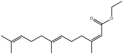 2,6,10-Dodecatrienoic acid, 3,7,11-trimethyl-, ethyl ester, (2Z,6E)- 구조식 이미지