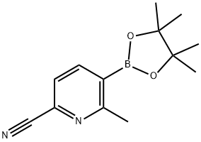 6-METHYL-5-(TETRAMETHYL-1,3,2-DIOXABOROLAN-2-YL)PYRIDINE-2-CARBONITRILE Structure