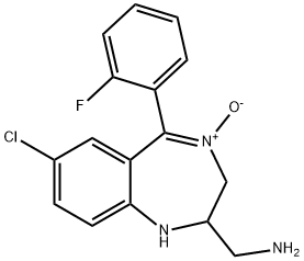 1H-1,4-Benzodiazepine-2-methanamine, 7-chloro-5-(2-fluorophenyl)-2,3-dihydro-, 4-oxide 구조식 이미지