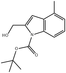 tert-butyl 2-(hydroxymethyl)-4-methyl-1H-indole-1-carboxylate 구조식 이미지