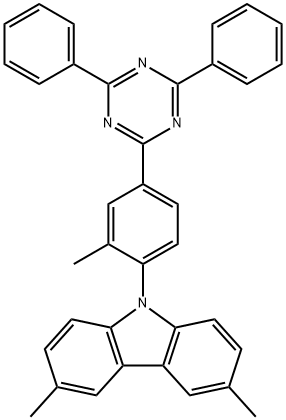 9-(4-(4,6-diphenyl-1,3,5-triazin-2-yl)-2-methylphenyl)-3,6-dimethyl-9H-carbazole Structure