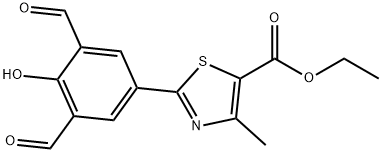 ethyl 2-(3,5-diformyl-4-hydroxyphenyl)-4-methylthiazole-5- carboxylate Structure