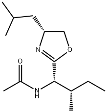 N-((1S,2S)-1-((R)-4-Isobutyl-4,5-dihydrooxazol-2-yl)-2-methylbutyl)acetamide 구조식 이미지