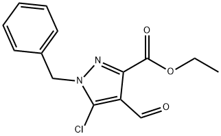 ethyl 1-benzyl-5-chloro-4-formyl-1H-pyrazole-3-carboxylate Structure