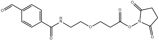 2,5-Dioxopyrrolidin-1-yl 3-(2-(4-formylbenzamido)ethoxy)propanoate Structure