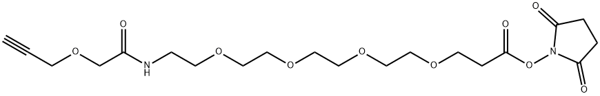 2,5-Dioxopyrrolidin-1-yl 17-oxo-4,7,10,13,19-pentaoxa-16-azadocos-21-yn-1-oate Structure