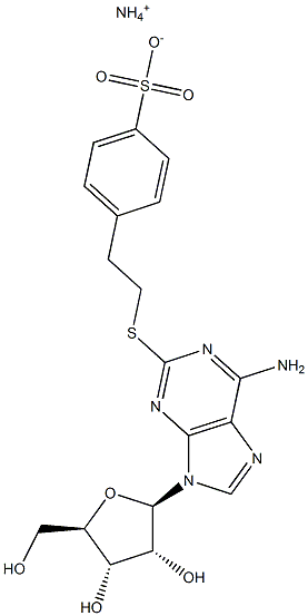 4-[2-[(6-Amino-9-b-D-ribofuranosyl-9H-purin-2-yl)thio]ethyl]benzenesulfonic acid ammonium salt 구조식 이미지