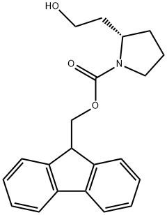 Fmoc-(S)-2-(pyrrolidin-2-yl)ethan-1-olhydrochloride Structure