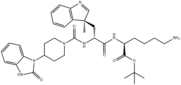 N-[4-(2-Oxo-2,3-Dihydro-1h-Benzimidazol-1- Yl)Piperidin-1-Ylcarbonyl]-[3(S)-Methyl]-D- Tryptophyl-L-Lysine Tert-Butyl Ester Structure