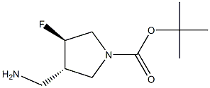 tert-butyl (3S,4R)-3-(aminomethyl)-4-fluoropyrrolidine-1-carboxylate Structure