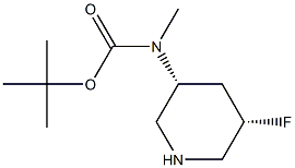 tert-butyl ((3R,5S)-5-fluoropiperidin-3-yl)(methyl)carbamate Structure