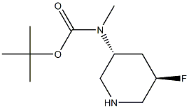 tert-butyl ((3R,5R)-5-fluoropiperidin-3-yl)(methyl)carbamate Structure