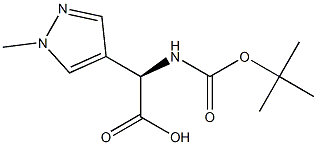 (R)-2-((tert-butoxycarbonyl)amino)-2-(1-methyl-1H-pyrazol-4-yl)acetic acid Structure