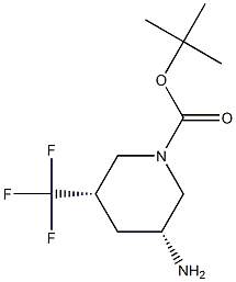 tert-butyl (3R,5S)-3-amino-5-(trifluoromethyl)piperidine-1-carboxylate Structure