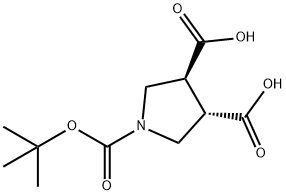 (3S,4S)-1-Boc-pyrrolidine-3,4-dicarboxylic Acid Structure