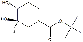 Cis-3,4-Dihydroxy-3-methyl-piperidine-1-carboxylic acid tert-butyl ester Structure