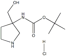 tert-butyl N-[3-(hydroxymethyl)pyrrolidin-3-yl]carbamate hydrochloride 구조식 이미지