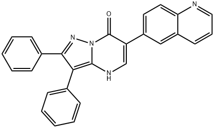 2,3-diphenyl-6-(quinolin-6-yl)pyrazolo[1,5-a]pyrimidin-7(4H)-one Structure