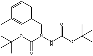 di-tert-butyl 1-(3-methylbenzyl)hydrazine-1,2-dicarboxylate* 구조식 이미지