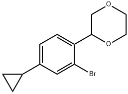 2-(2-bromo-4-cyclopropylphenyl)-1,4-dioxane 구조식 이미지