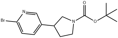 tert-butyl 3-(6-bromopyridin-3-yl)pyrrolidine-1-carboxylate Structure