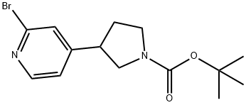 tert-butyl 3-(2-bromopyridin-4-yl)pyrrolidine-1-carboxylate Structure