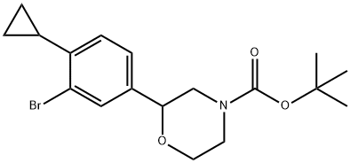 tert-butyl 2-(3-bromo-4-cyclopropylphenyl)morpholine-4-carboxylate Structure