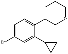 3-(4-bromo-2-cyclopropylphenyl)tetrahydro-2H-pyran 구조식 이미지